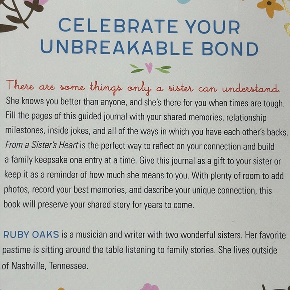 Adorable Journal Book for Sisters - “From a Sister’s Heart” - New & Never Used - Picture 11 of 12